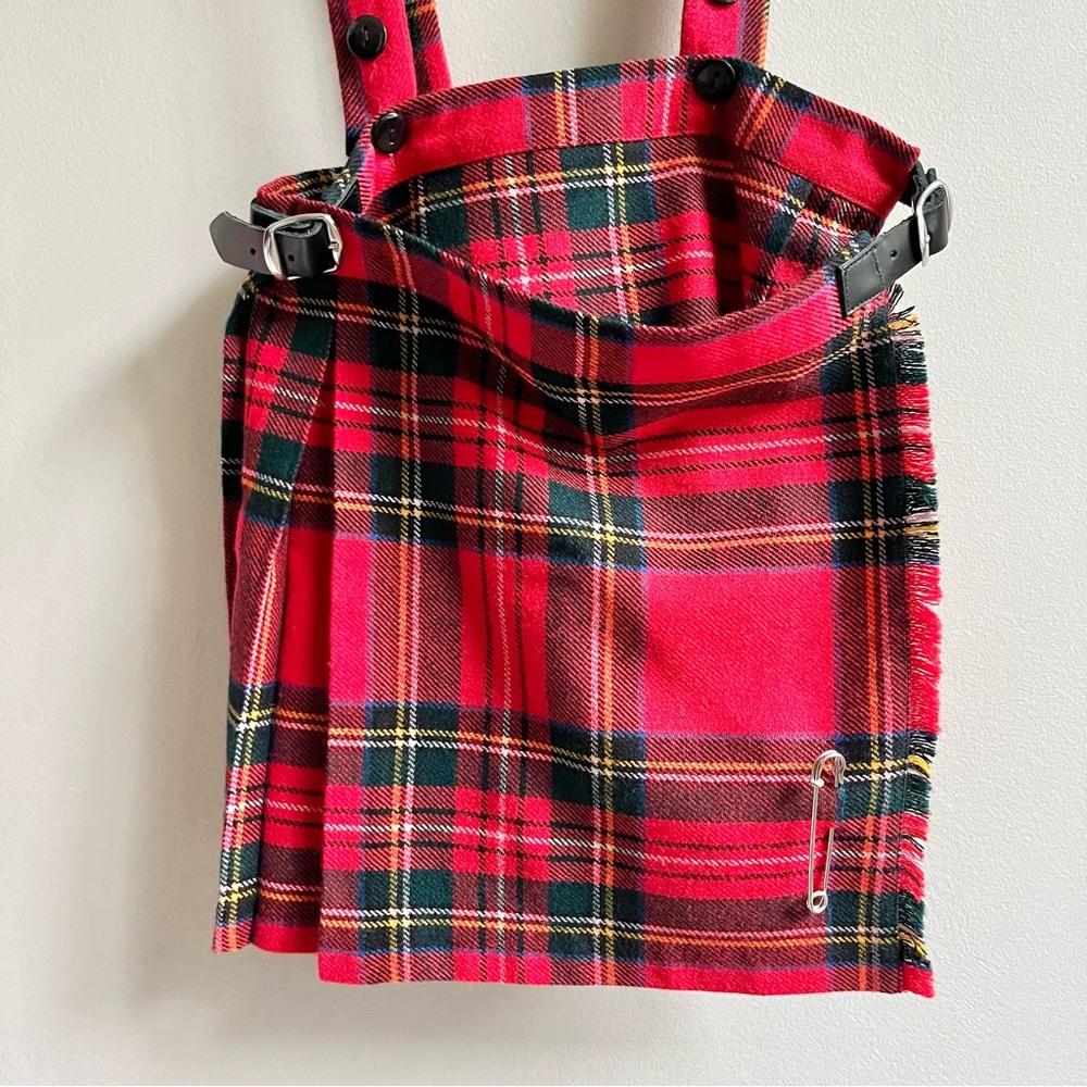 O’Neil of Dublin | Red Wool Tartan Plaid Kilt Jumper Dress Toddler Ireland 3/4 - Picture 5 of 5